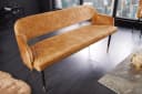 Riess Ambiente Sitzbank PARIS 160cm Senfgelb Samt Retro Bild 2