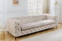 riess-ambiente 3-Sitzer MODERN BAROCK Sofa Samt Champagner-Beige Chesterfield Bild 2