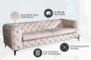 riess-ambiente 3-Sitzer MODERN BAROCK Sofa Samt Champagner-Beige Chesterfield Bild 4