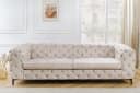 riess-ambiente 3-Sitzer MODERN BAROCK Sofa Samt Champagner-Beige Chesterfield Bild 5