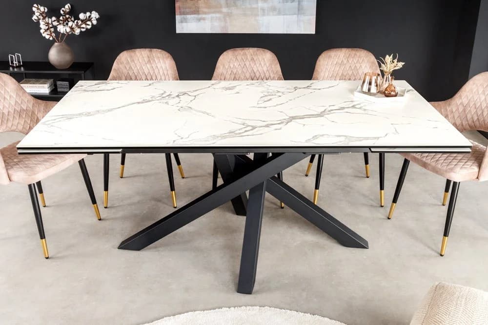 riess-ambiente Esstisch MARVELOUS Weiß Keramik Marmor-Design Ausziehbar - Bild 4