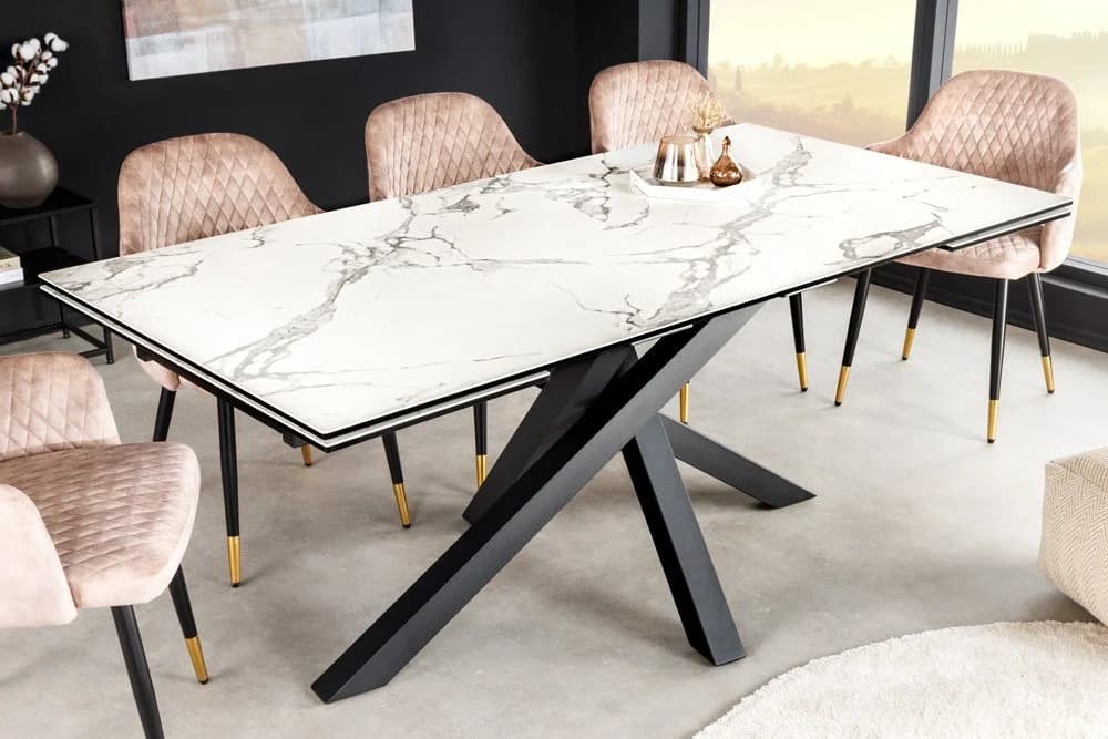 riess-ambiente Esstisch MARVELOUS Weiß Keramik Marmor-Design Ausziehbar - Bild 5