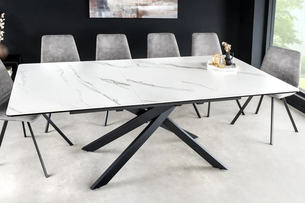 riess-ambiente Esstisch ALPINE Weiß Grau Keramik verlängerbar Industrial - Bild 2