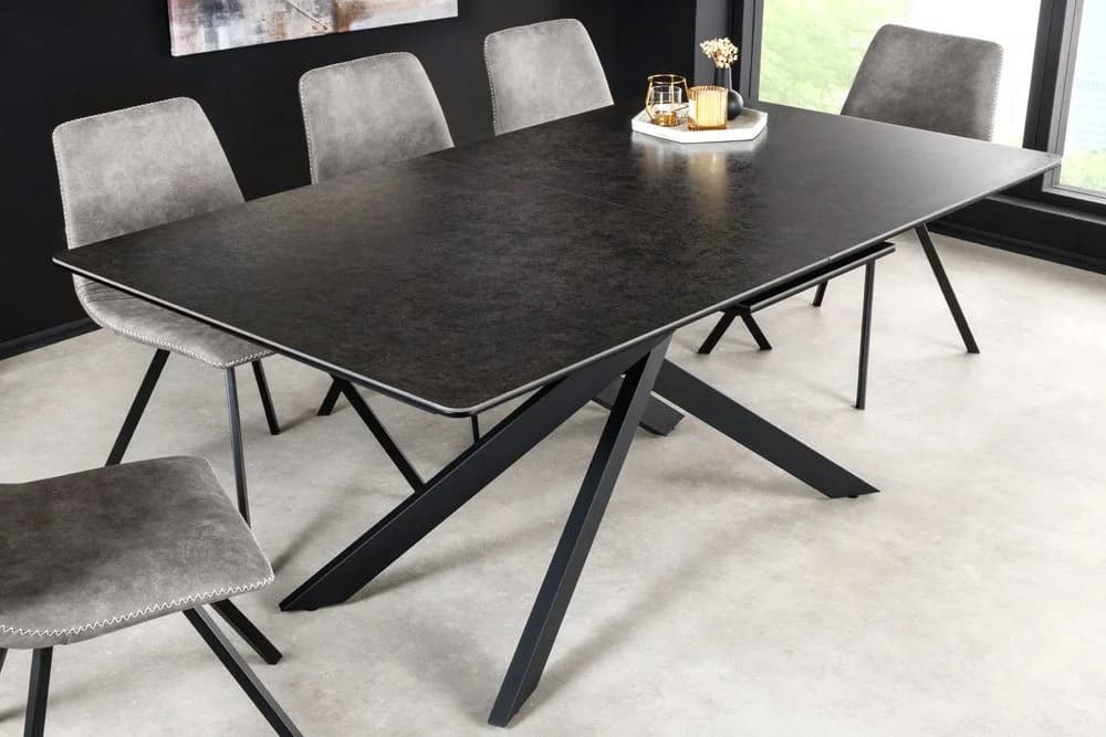 riess-ambiente Esstisch ALPINE Anthrazit Keramik ausziehbar Industrial Design
