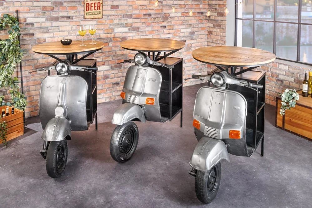 riess-ambiente Bartisch SCOOTER Upcycling Mangoholz Silber - Bild 3