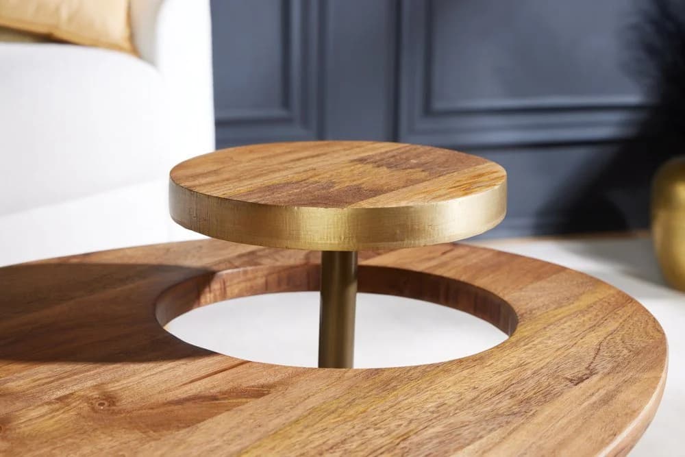 riess-ambiente Couchtisch GATSBY 110cm Braun/Gold Retro Design - Bild 4