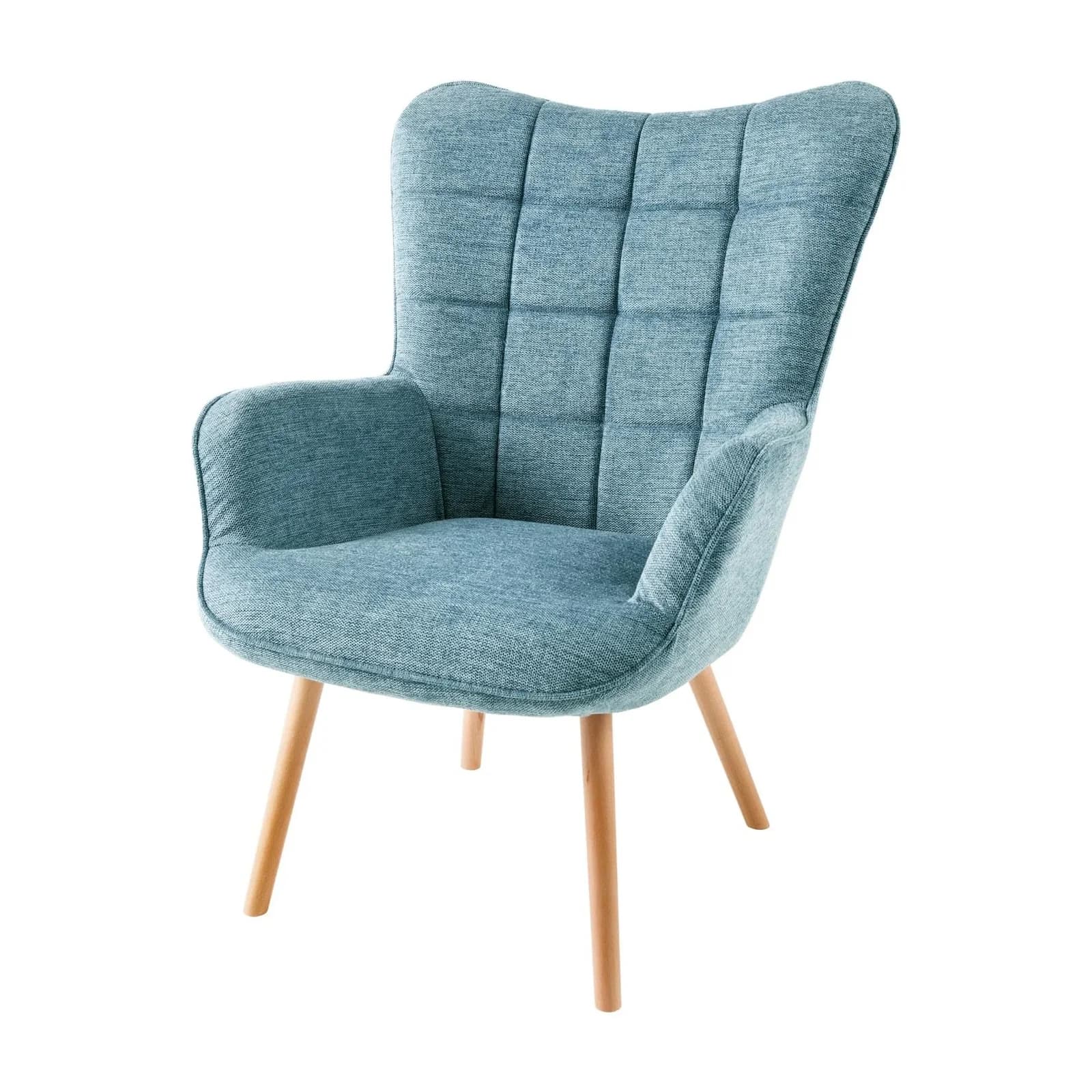 riess-ambiente Sessel SCANDINAVIA Blau Strukturstoff Massivholz