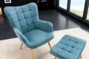 riess-ambiente Sessel SCANDINAVIA Blau Strukturstoff Massivholz Bild 3