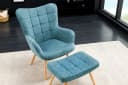 riess-ambiente Sessel SCANDINAVIA Blau Strukturstoff Massivholz Bild 4