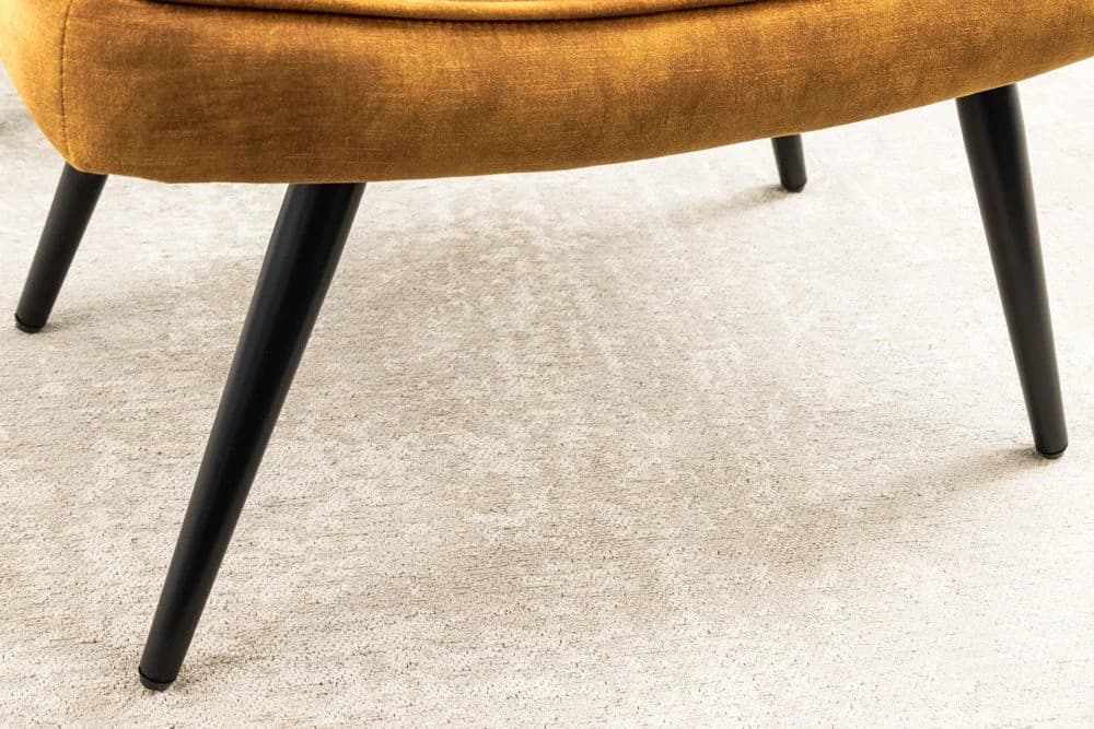 riess-ambiente Fußhocker SCANDINAVIA Senfgelb Schwarz Samt Metall - Bild 5