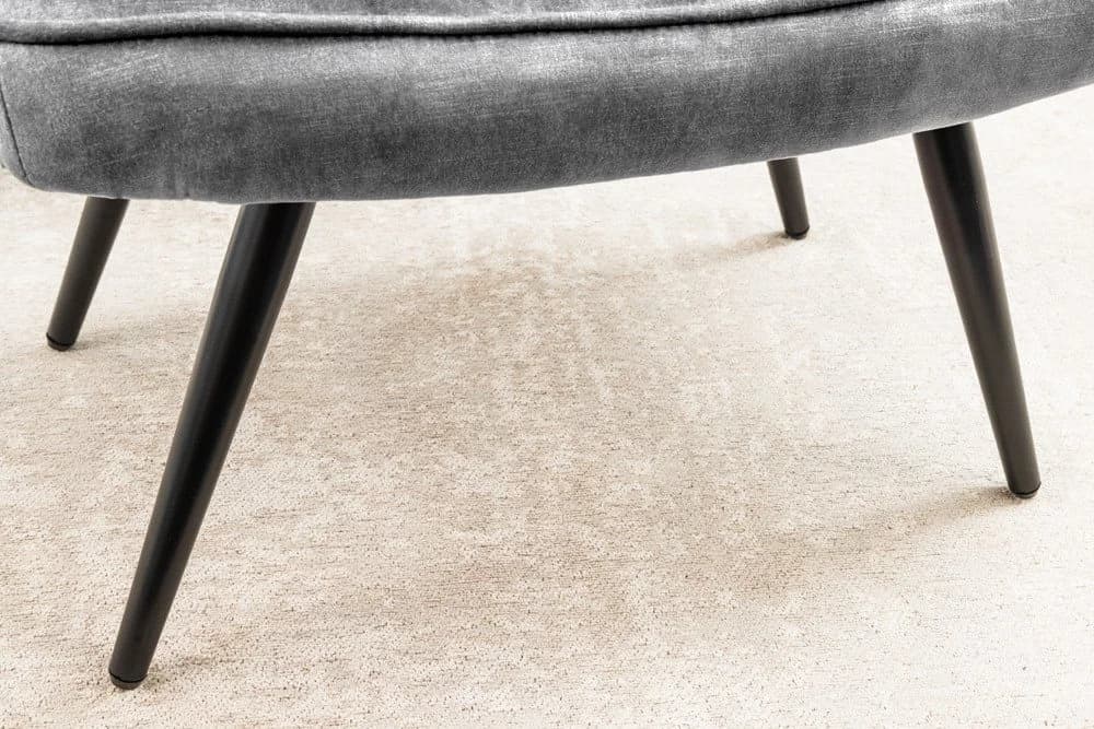 riess-ambiente Fußhocker SCANDINAVIA Grau Schwarz Samt Metall - Bild 5