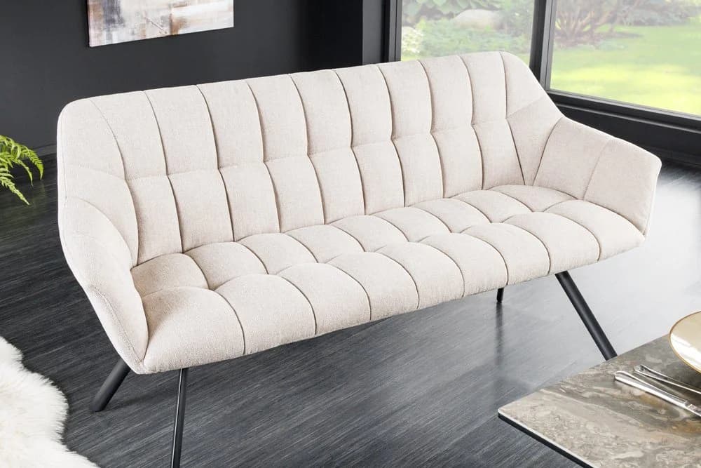 riess-ambiente Sitzbank PAPILLON 165cm Champagner Beige Stoff Metall - Bild 2