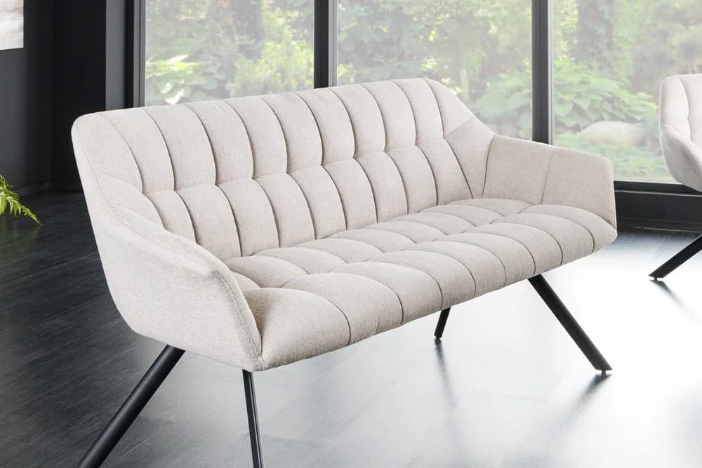 riess-ambiente Sitzbank PAPILLON 165cm Champagner Beige Stoff Metall - Bild 3