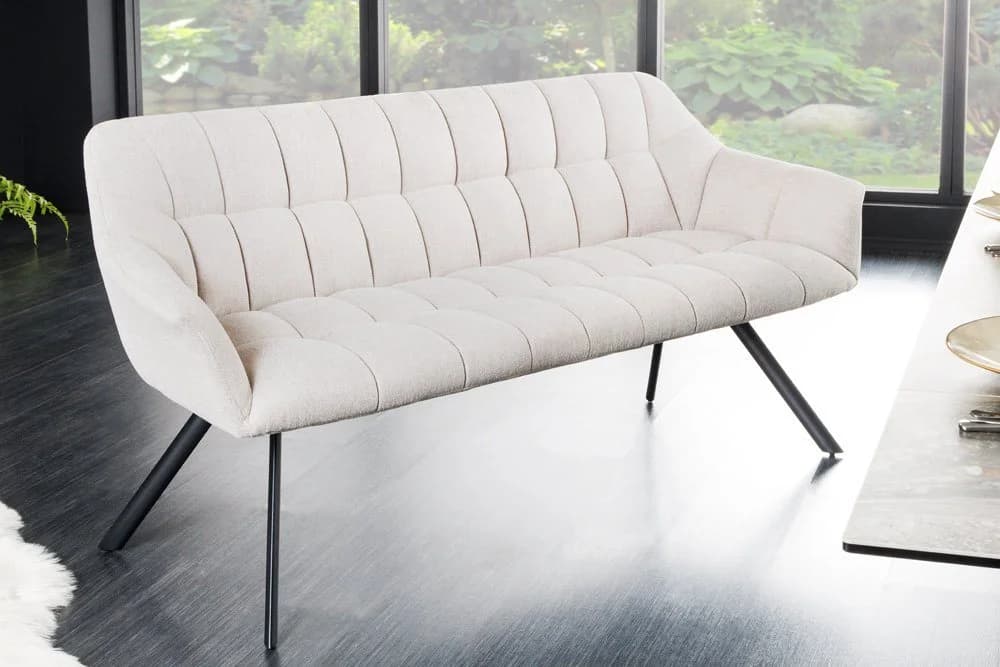 riess-ambiente Sitzbank PAPILLON 165cm Champagner Beige Stoff Metall - Bild 5