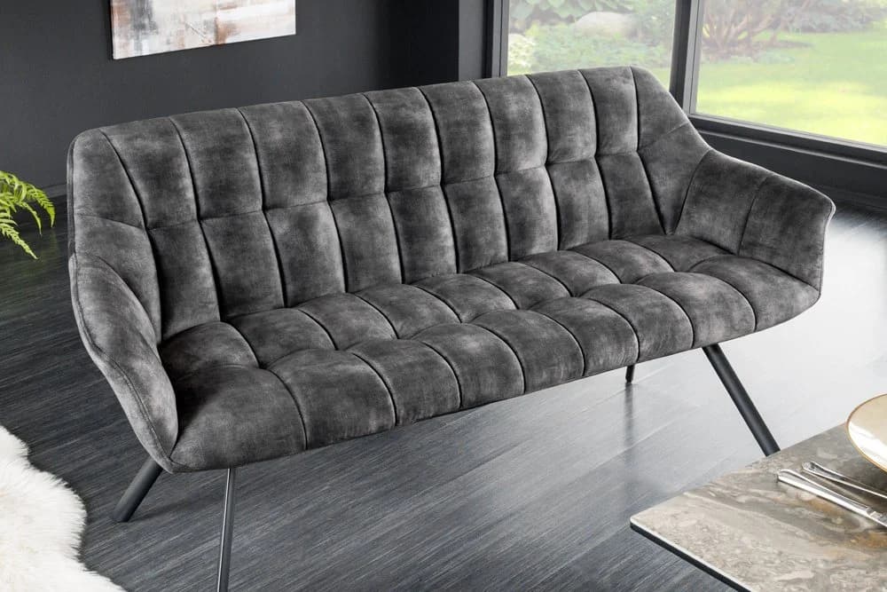 riess-ambiente Sitzbank PAPILLON Grau Schwarz Samt Metall - Bild 2
