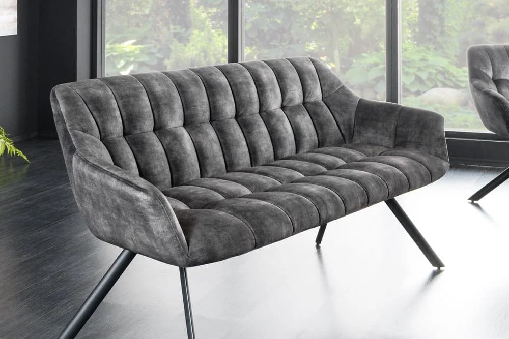 riess-ambiente Sitzbank PAPILLON Grau Schwarz Samt Metall - Bild 3