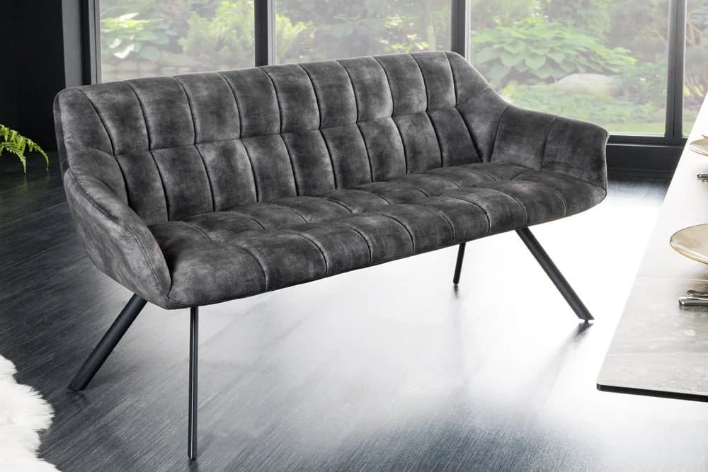 riess-ambiente Sitzbank PAPILLON Grau Schwarz Samt Metall - Bild 4