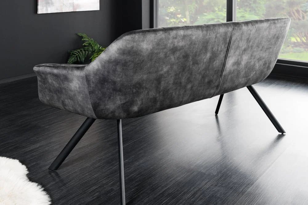 riess-ambiente Sitzbank PAPILLON Grau Schwarz Samt Metall - Bild 5