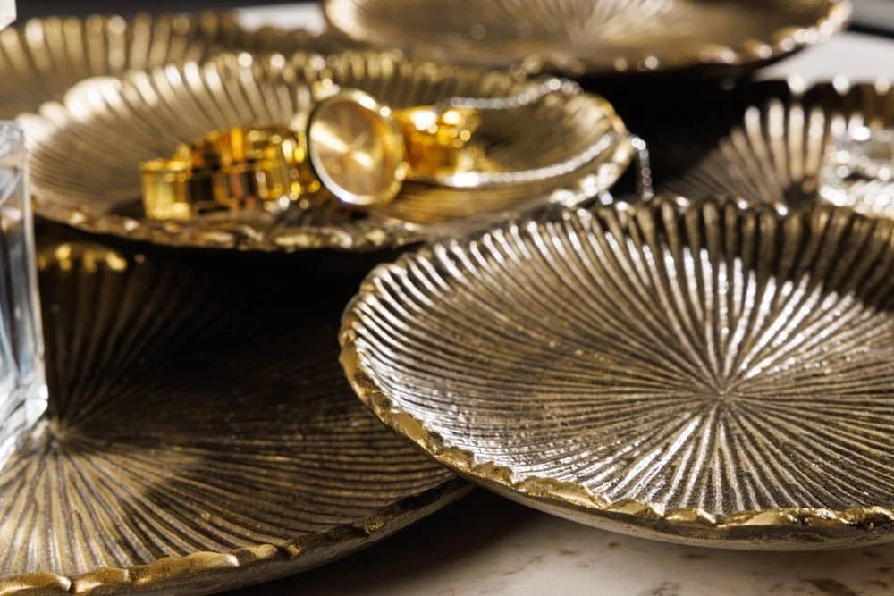 riess-ambiente Dekoschale ABSTRACT LEAF 45cm Gold Handmade - Bild 4