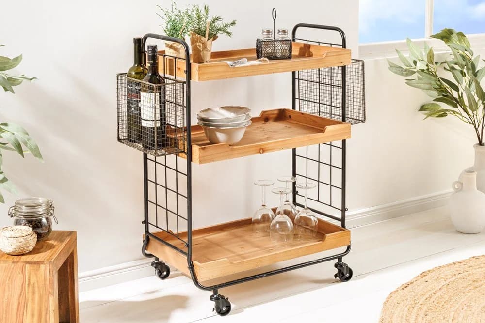 riess-ambiente Servierwagen SEVEN SEAS 80cm Massivholz Metall
