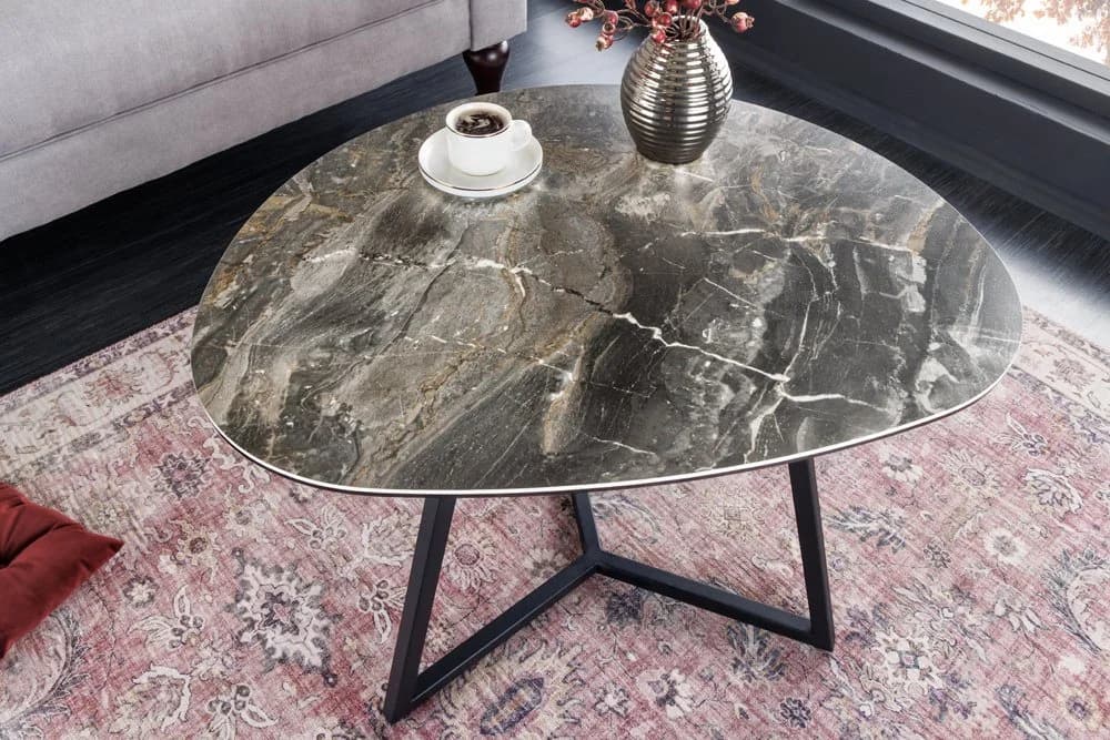 riess-ambiente Couchtisch MARVELOUS Taupe Schwarz Keramik Marmor