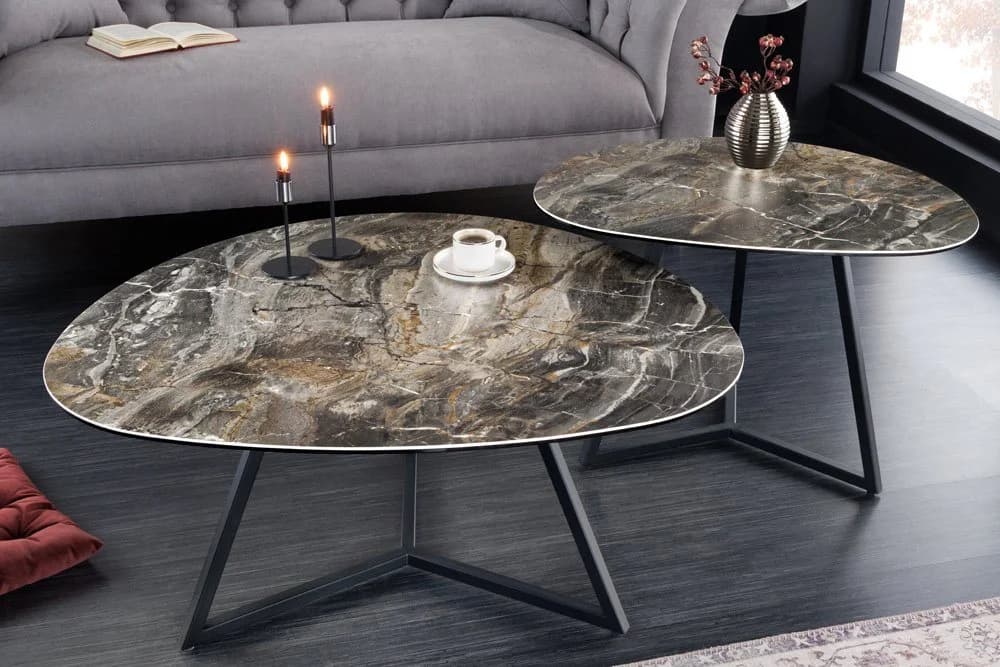 riess-ambiente Couchtisch MARVELOUS Taupe Schwarz Keramik Marmor - Bild 5