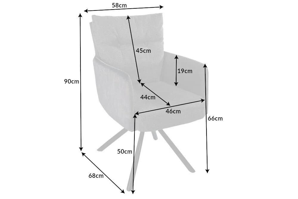 riess-ambiente Polsterstuhl BIG GEORGE Taupe/Schwarz mit 360°-Drehfunktion - Bild 4