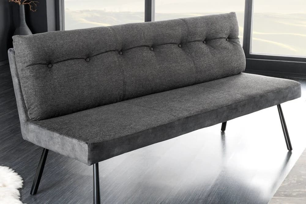 riess-ambiente Sitzbank BIG GEORGE 160cm Anthrazit Samt Metall-Beine - Bild 2