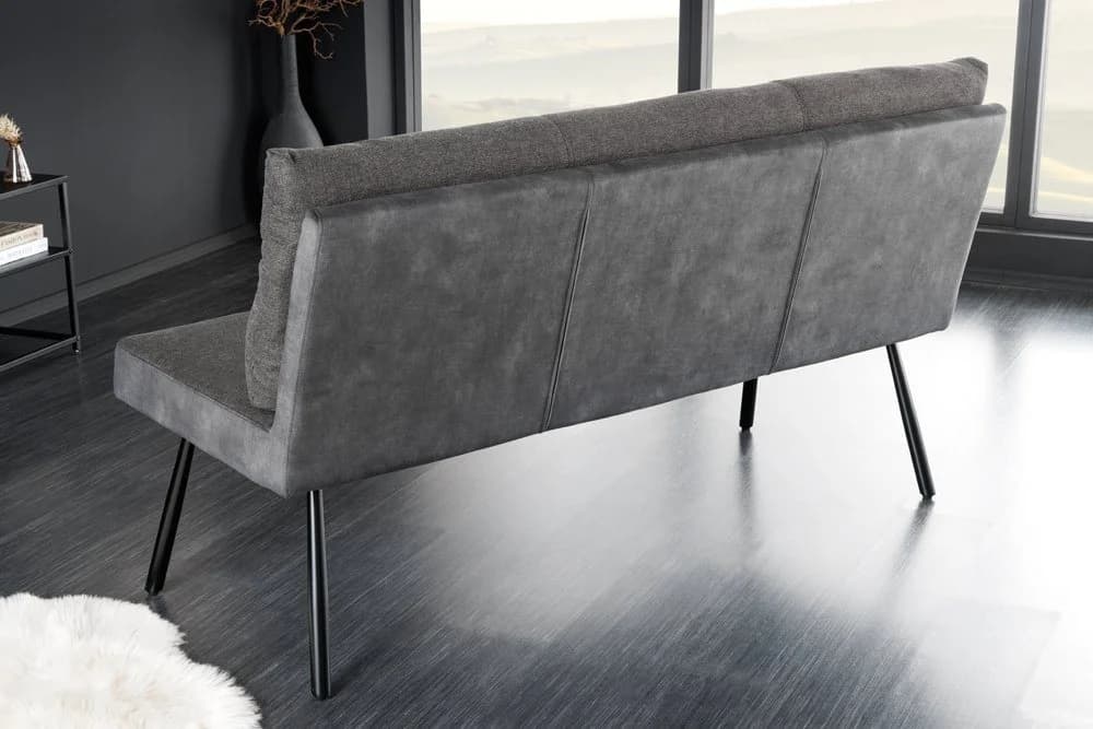 riess-ambiente Sitzbank BIG GEORGE 160cm Anthrazit Samt Metall-Beine - Bild 3