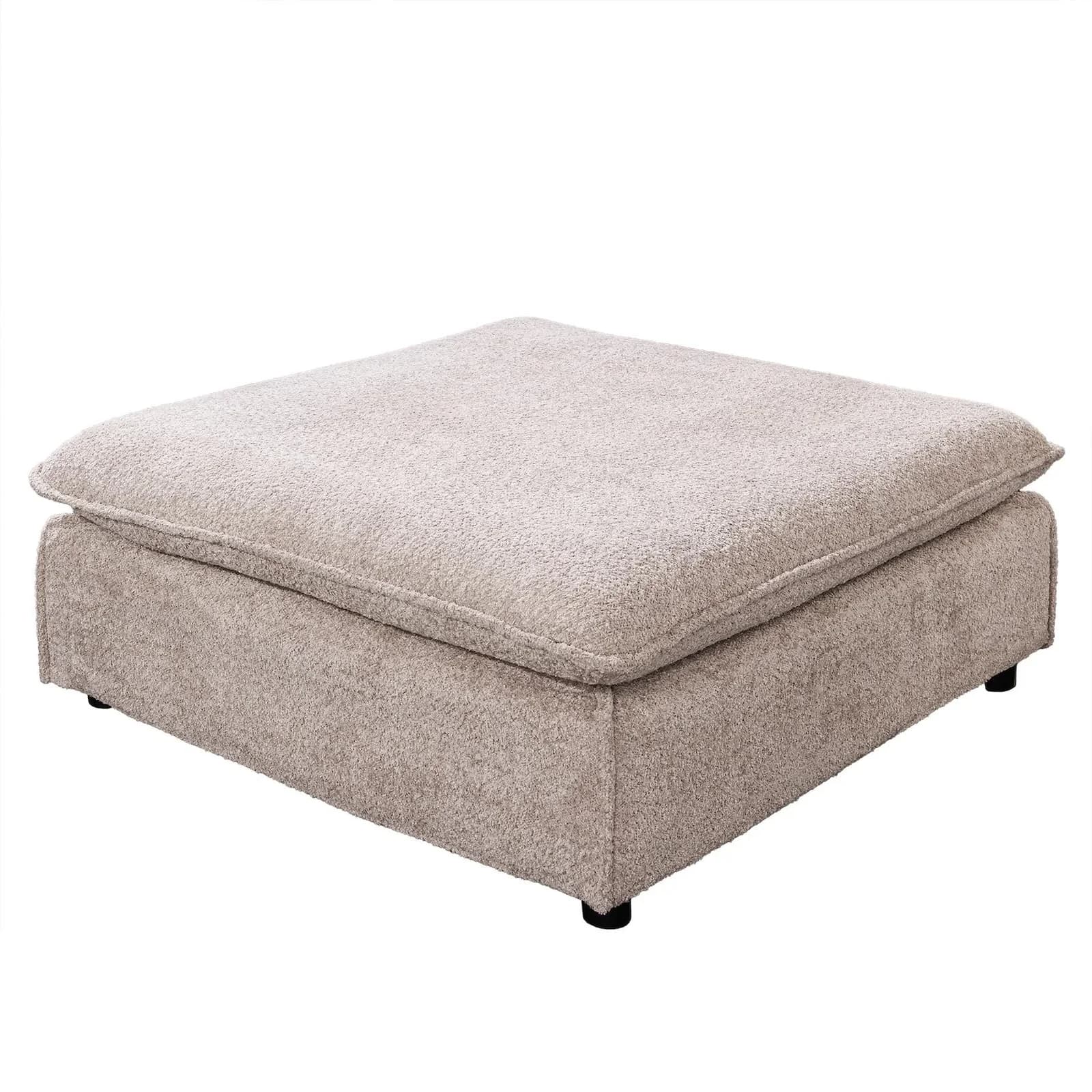 riess-ambiente Fußhocker HEAVEN 100cm Beige Bouclé abnehmbar