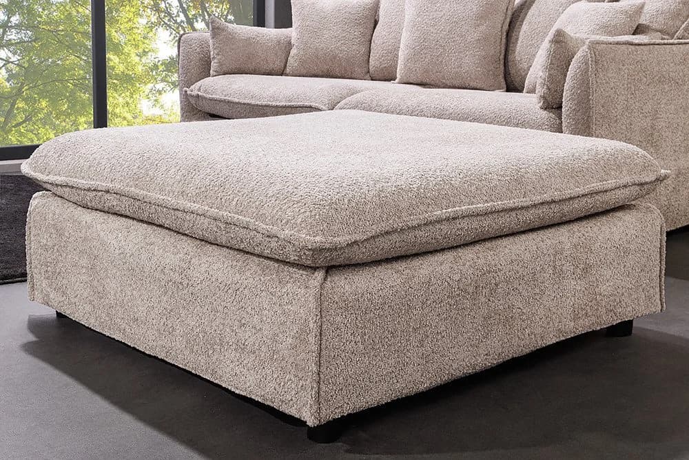 riess-ambiente Fußhocker HEAVEN 100cm Beige Bouclé abnehmbar - Bild 3