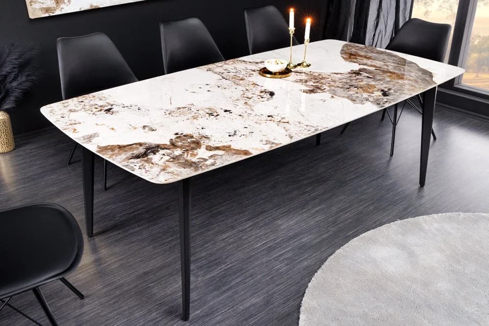 riess-ambiente Esstisch MILANO Keramik Weiß-Braun Schwarz Modern - Bild 2