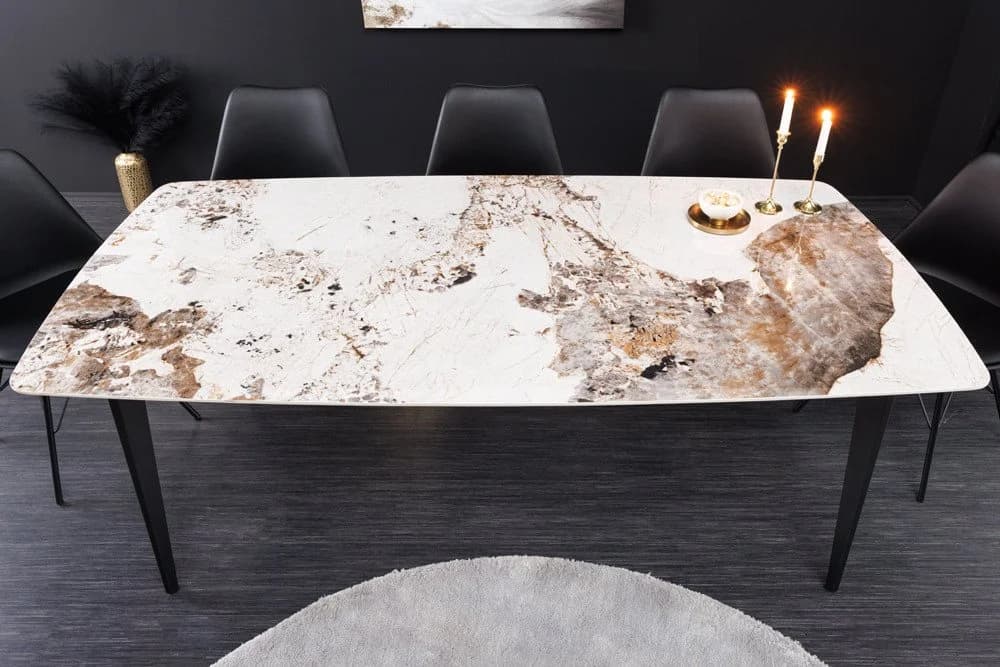 riess-ambiente Esstisch MILANO Keramik Weiß-Braun Schwarz Modern - Bild 3