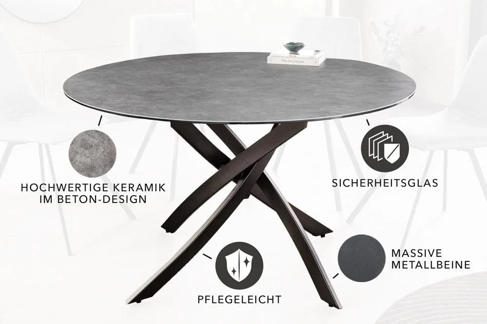 riess-ambiente Esstisch ALPINE 120cm anthrazit Rund mit Sterngestell - Bild 3