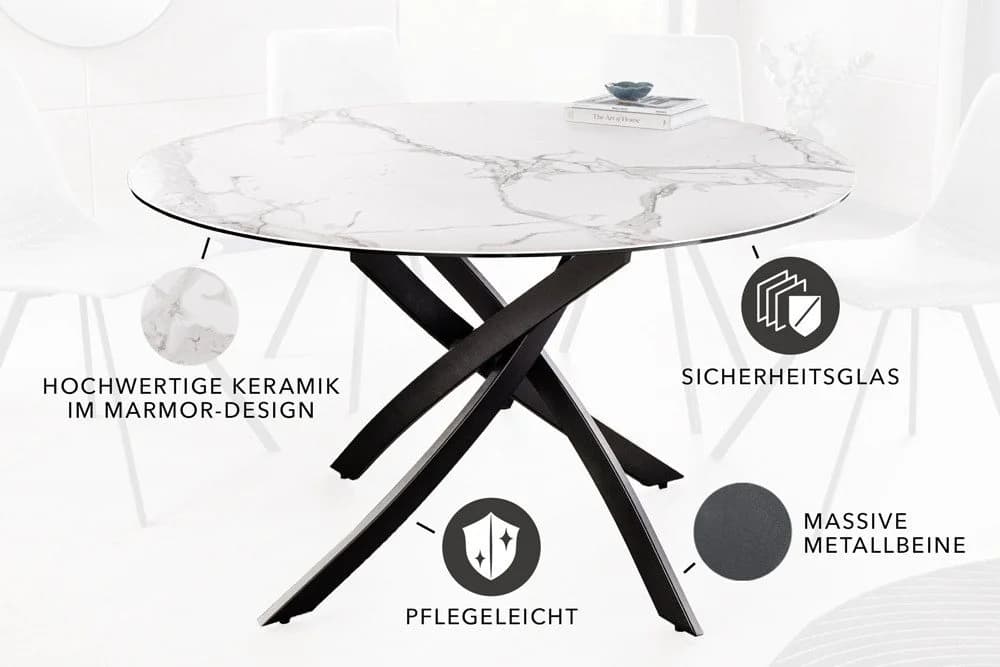 riess-ambiente Esstisch ALPINE 120cm weiß Marmor Optik - Bild 3