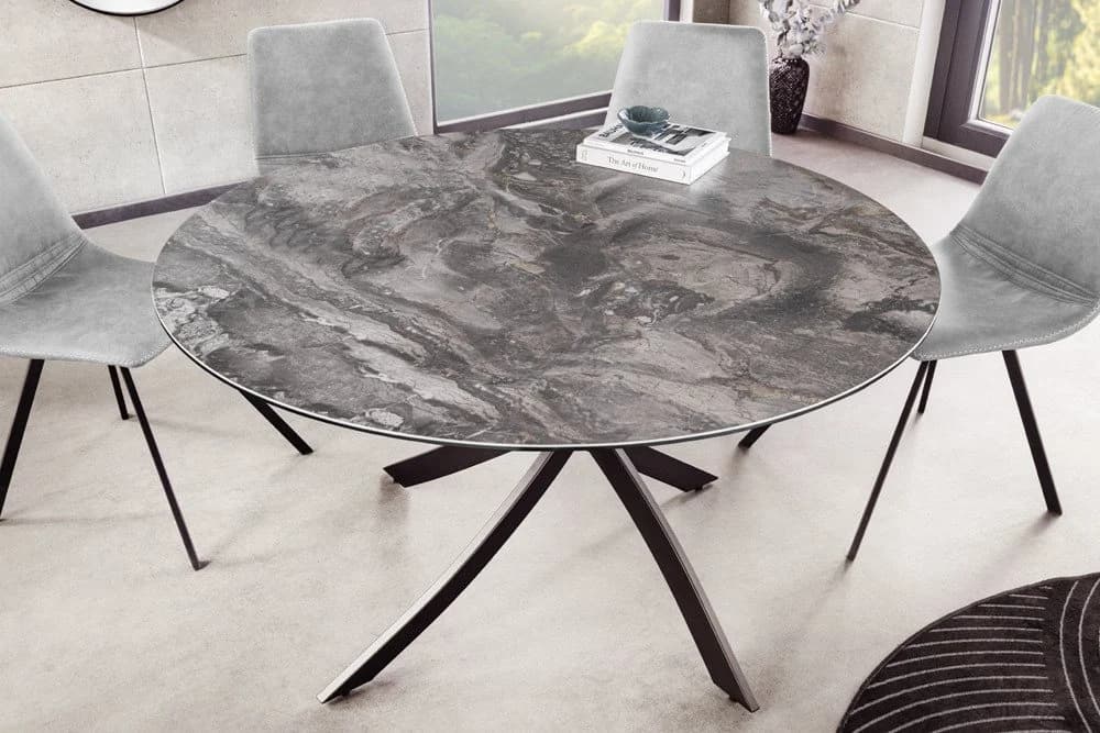 riess-ambiente Esstisch ALPINE 120cm Taupe Modern Keramik Glas