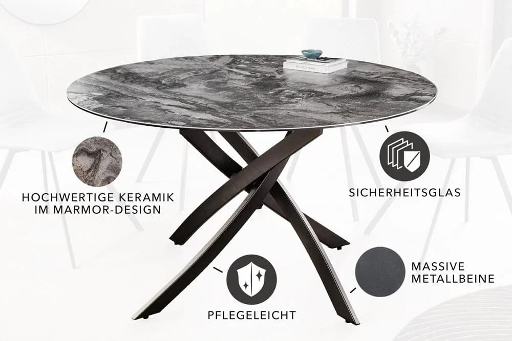 riess-ambiente Esstisch ALPINE 120cm Taupe Modern Keramik Glas - Bild 3
