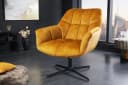 riess-ambiente Loungesessel PAPILLON Senfgelb Samt 360° drehbar höhenverstellbar Bild 2