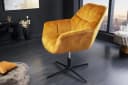 riess-ambiente Loungesessel PAPILLON Senfgelb Samt 360° drehbar höhenverstellbar Bild 3