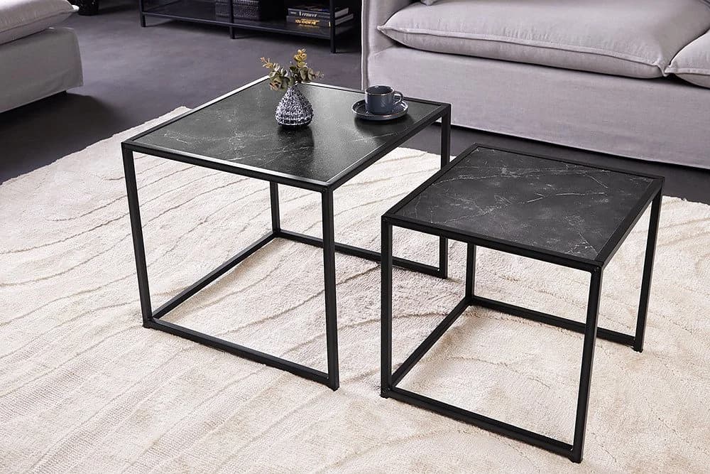 riess-ambiente Beistelltisch Set SLIM LINE Industrial Anthrazit/Schwarz - Bild 3