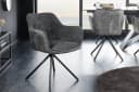 riess-ambiente Stuhl VERONA - dunkelgrau Samt mit Armlehne & Metallbeinen Bild 2