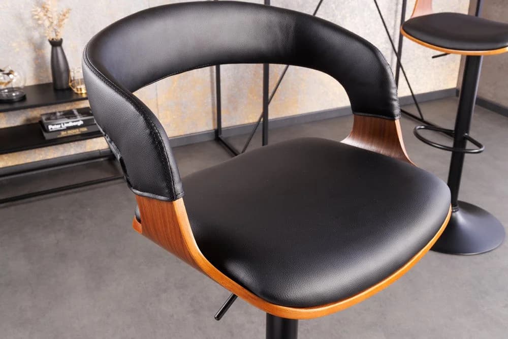 riess-ambiente Barhocker Manhattan Schwarz Kunstleder mit Lehne - Bild 4