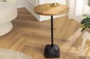 riess-ambiente Beistelltisch TRAYFUL 55cm Natur / Schwarz Mangoholz Metallgestell Marmorfuß Rund Bild 2