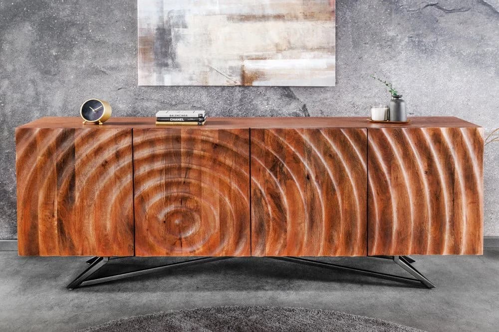 riess-ambiente Lowboard ZEN 180cm Mangoholz Schwarz