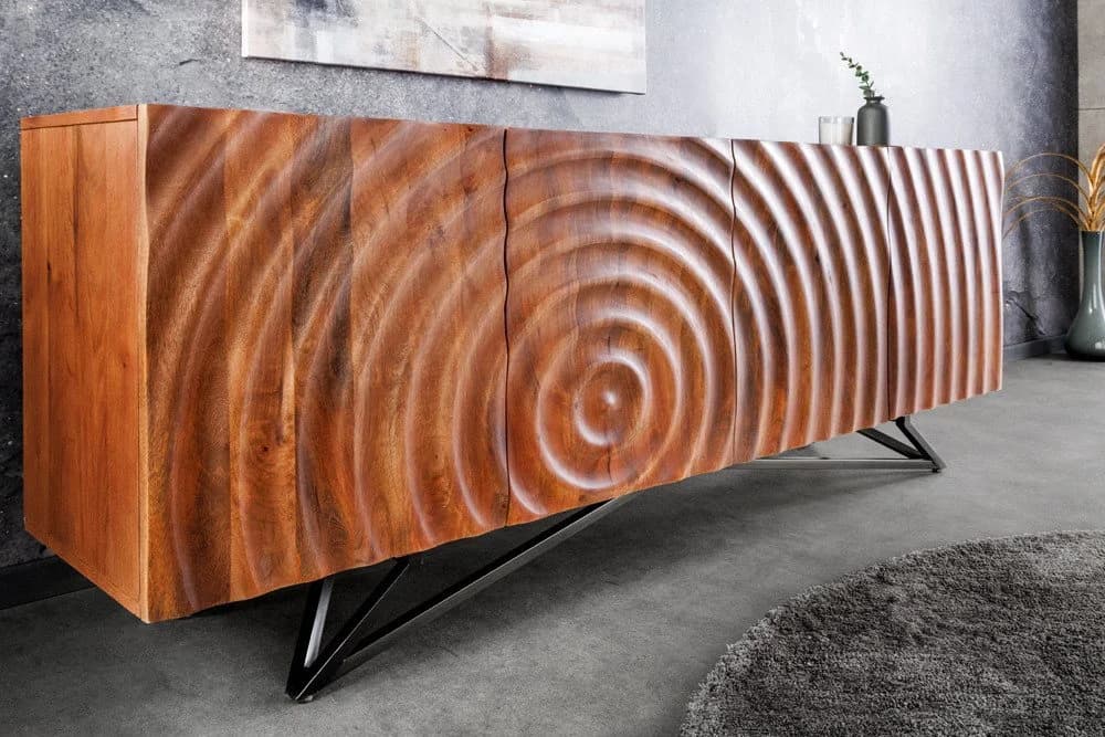 riess-ambiente Lowboard ZEN 180cm Mangoholz Schwarz - Bild 2