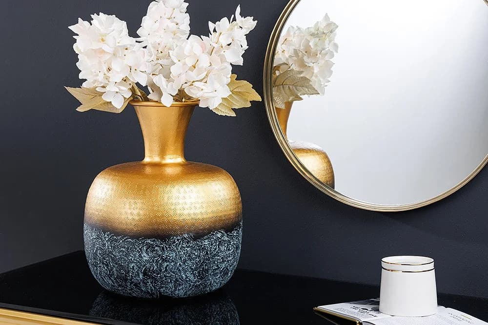 riess-ambiente Tischvase ABSTRACT ORIENT 40cm Gold Hammerschlag-Design
