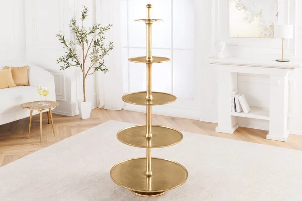 riess-ambiente Dekoetagere ABSTRACT 150cm Gold 5-stöckig