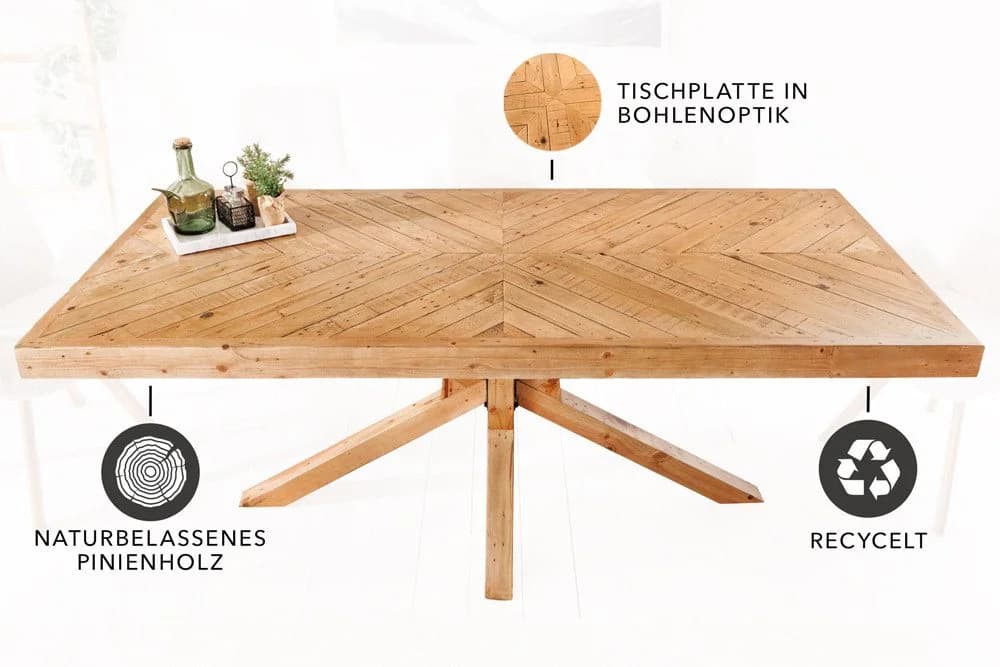 riess-ambiente Esstisch MOSAIK 160cm Pinie Massivholz Landhaus - Bild 4