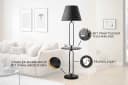 riess-ambiente Stehlampe SERVANT 175cm Schwarz Stoff Tischablage Bild 3