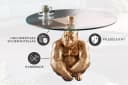 riess-ambiente Couchtisch WILDLIFE KONG 60cm Gold Affenfigur Bild 3